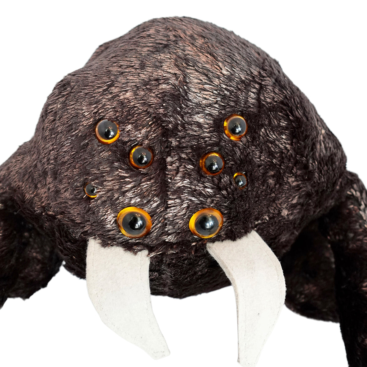 a stuffed animal with large eyes