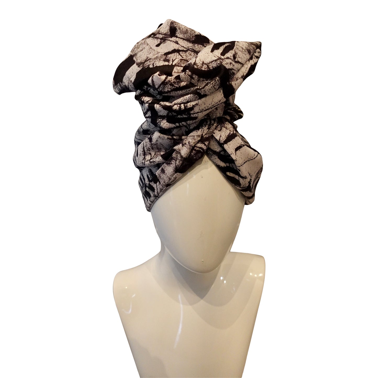 Twisturban® in Black & White Abstract print
