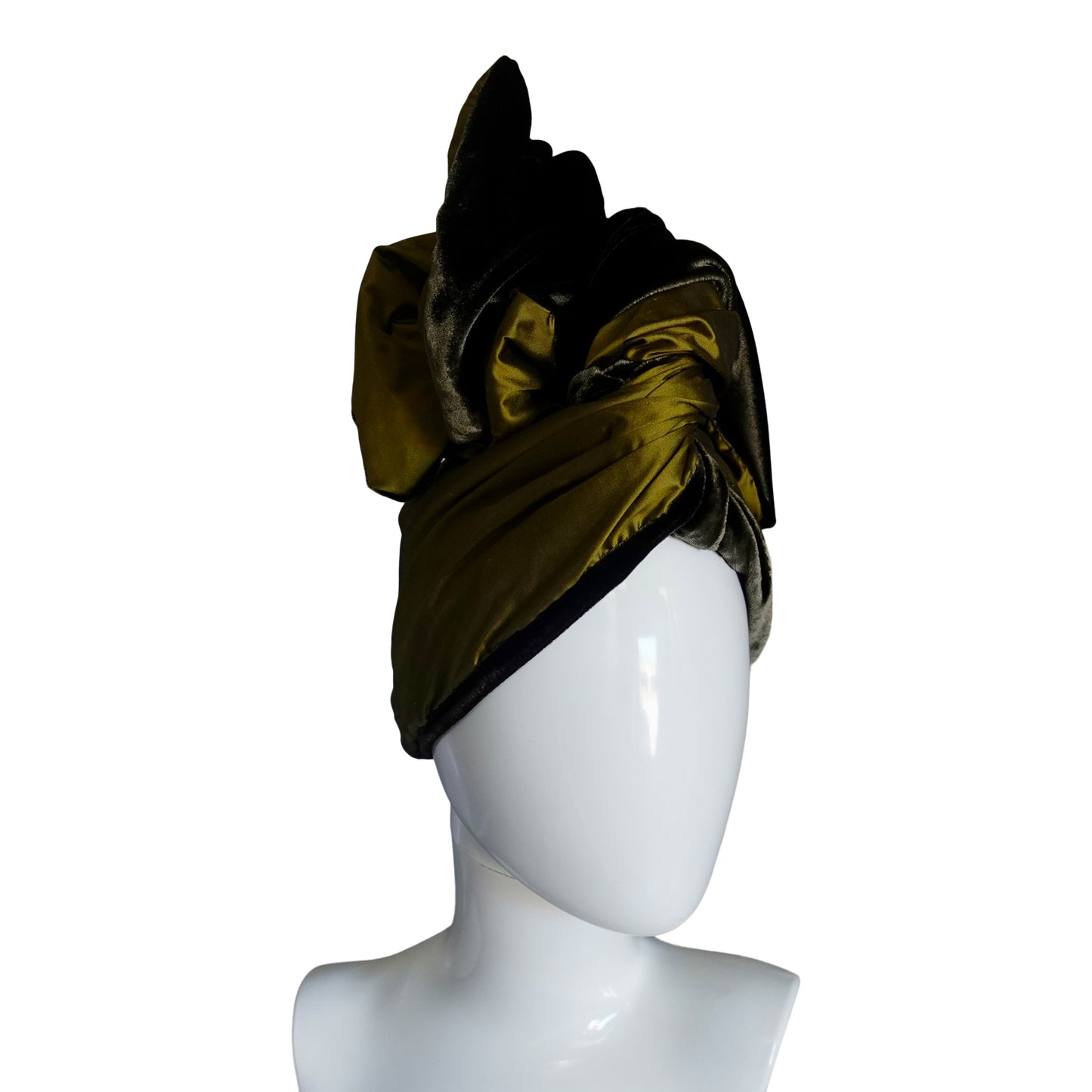 Silk & Velvet Reversible Twisturban® In Deep Olive