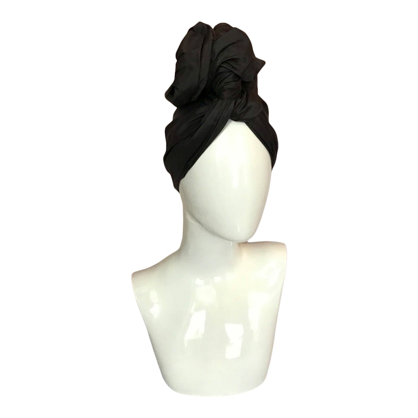 Twisturban Turban in silk shantung in black