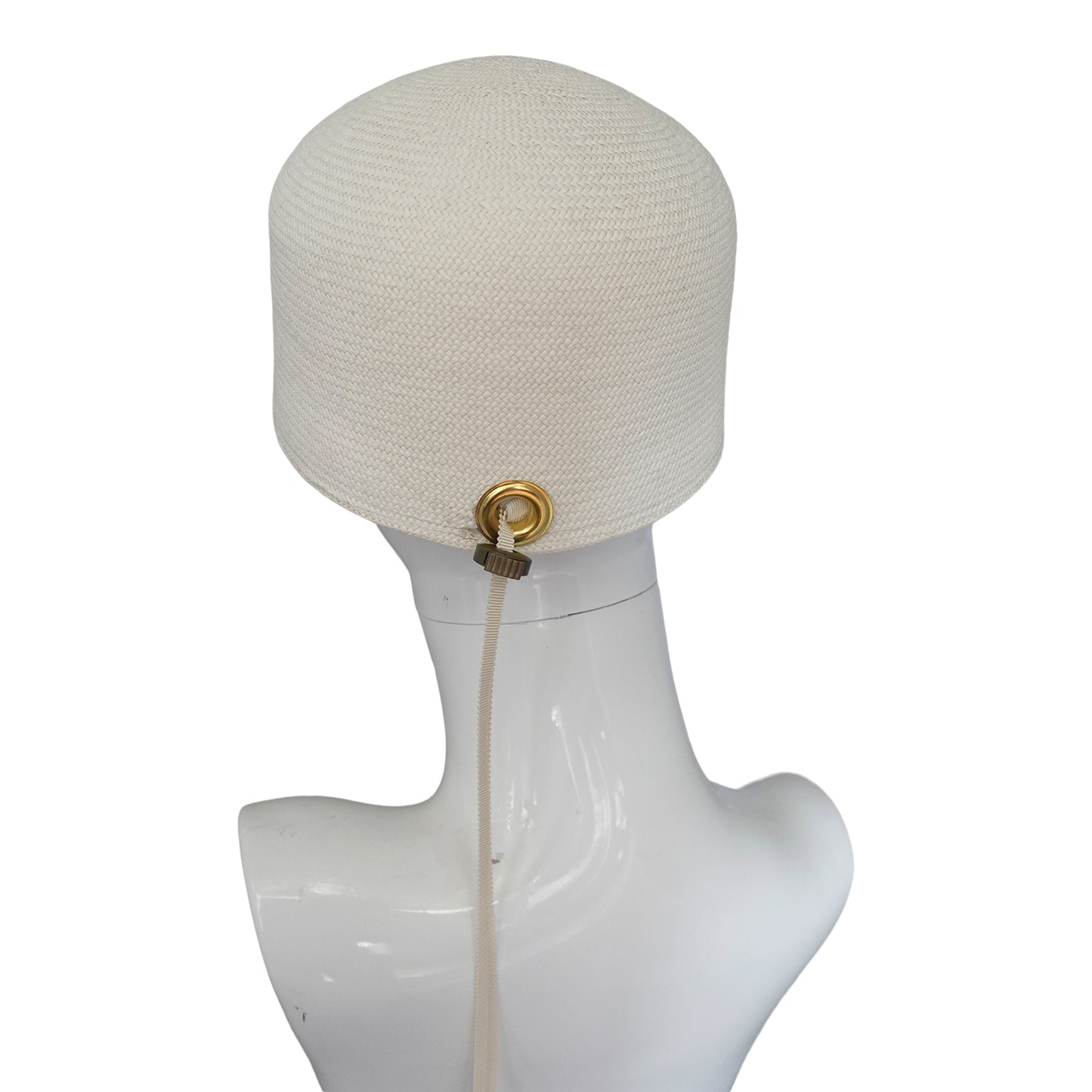 Upcycled panama cap with gold silk visor