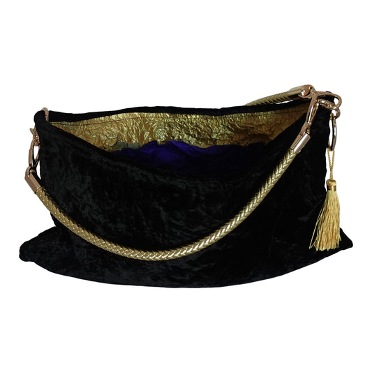 Morphy Velvet "Scoop" Bag With  Multi Convertible Handles & Silk Lining