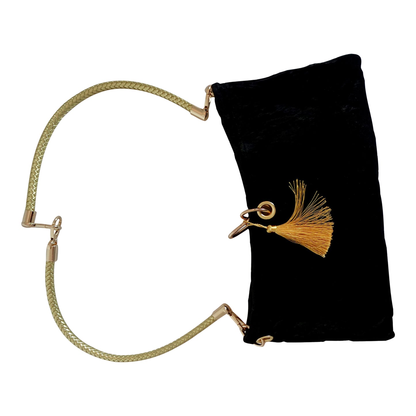 Morphy Velvet "Scoop" Bag With  Multi Convertible Handles & Silk Lining & Center Tassel