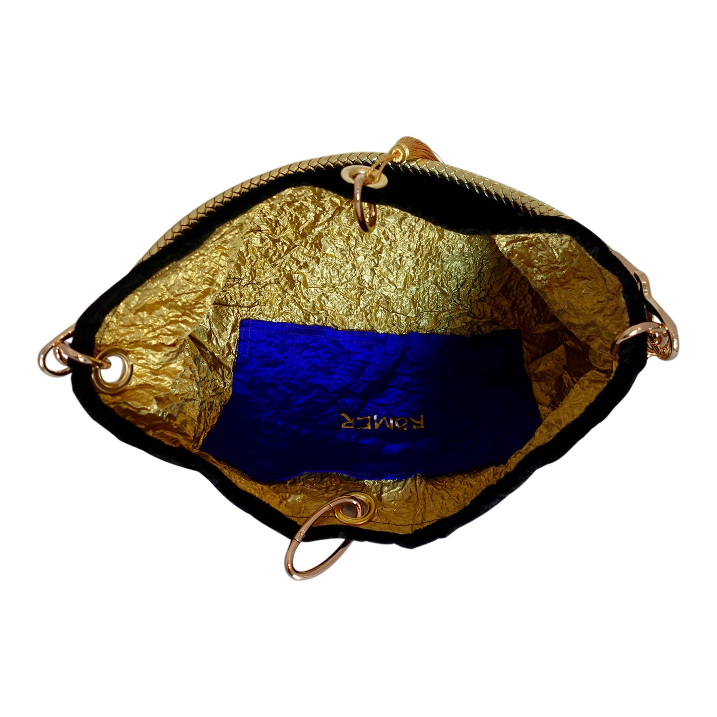 Morphy Velvet "Scoop" Bag With  Multi Convertible Handles & Silk Lining & Center Tassel