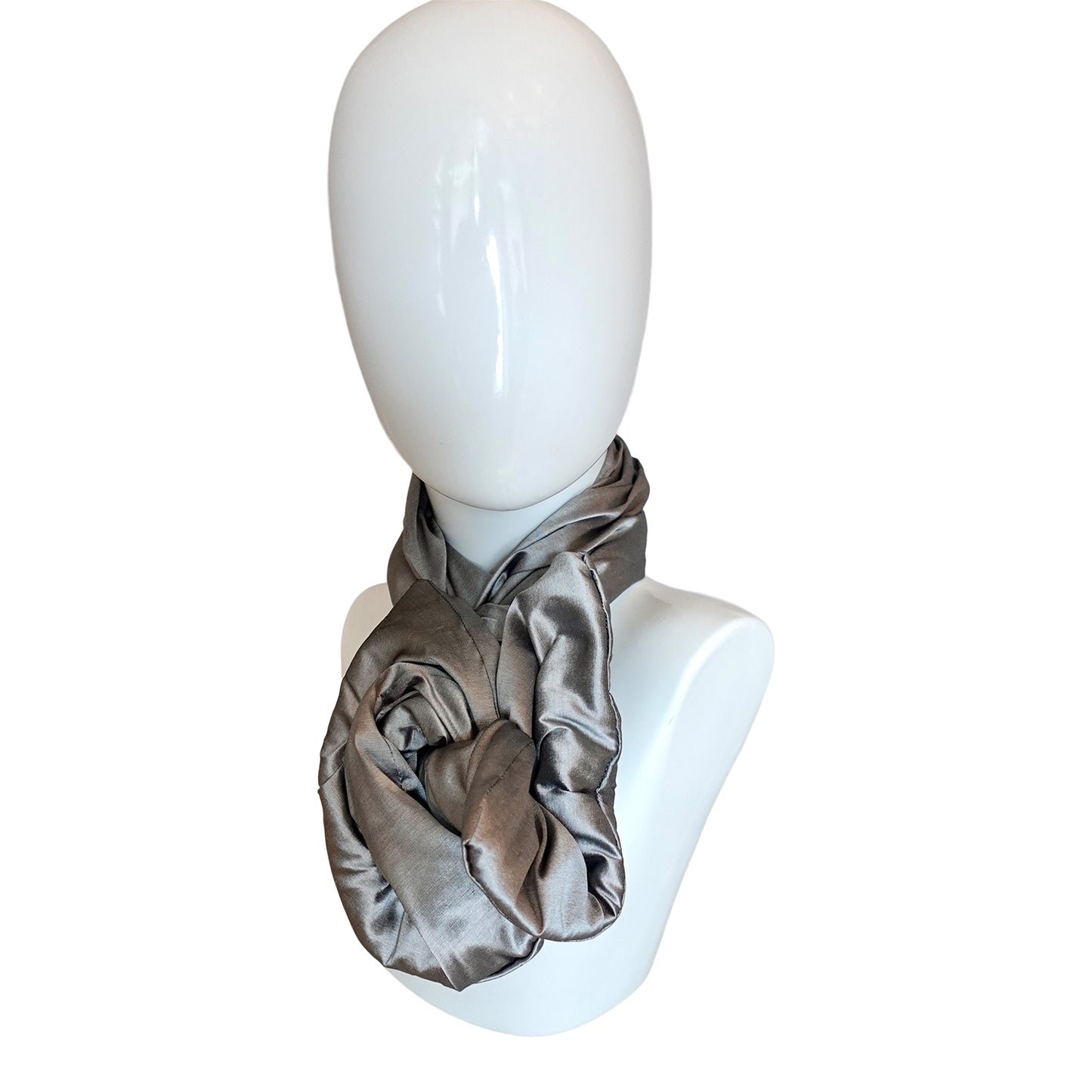 Silk Shantung Twisturban in silver  #106