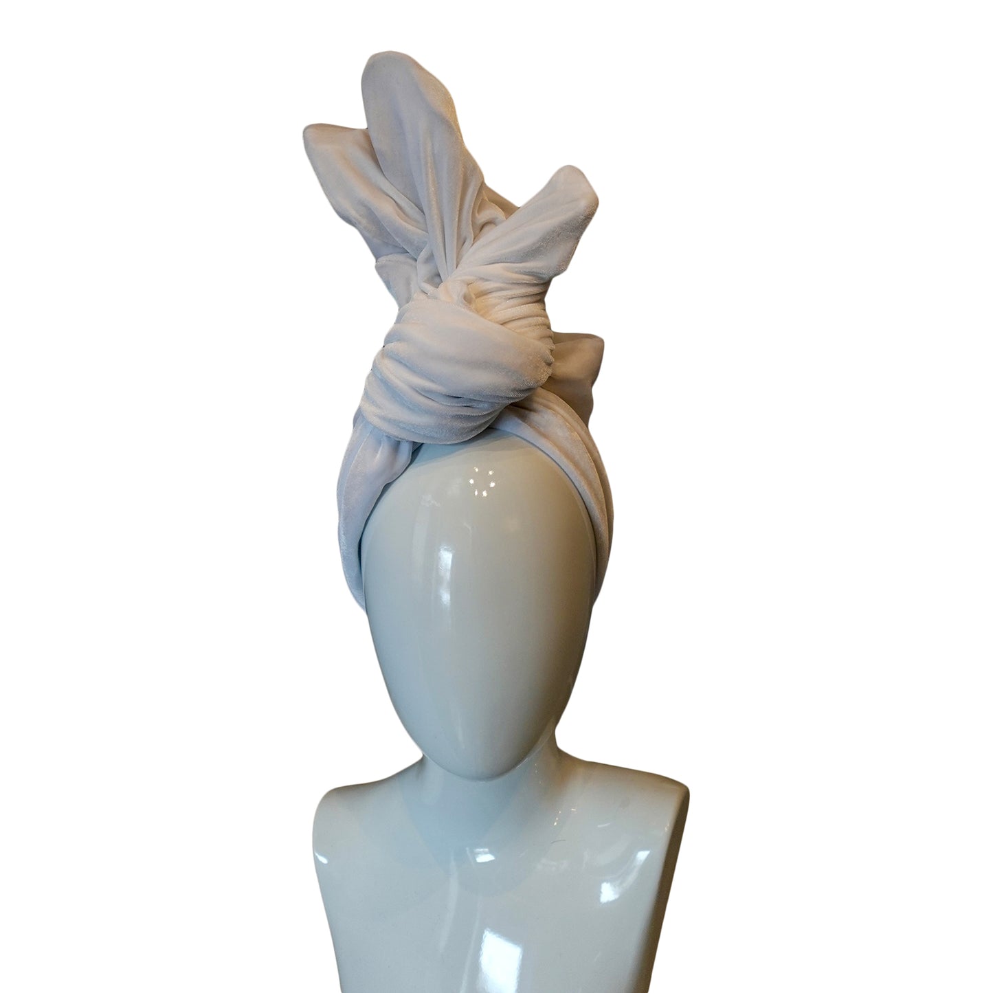 Velvet Twisturban in White- small flaw