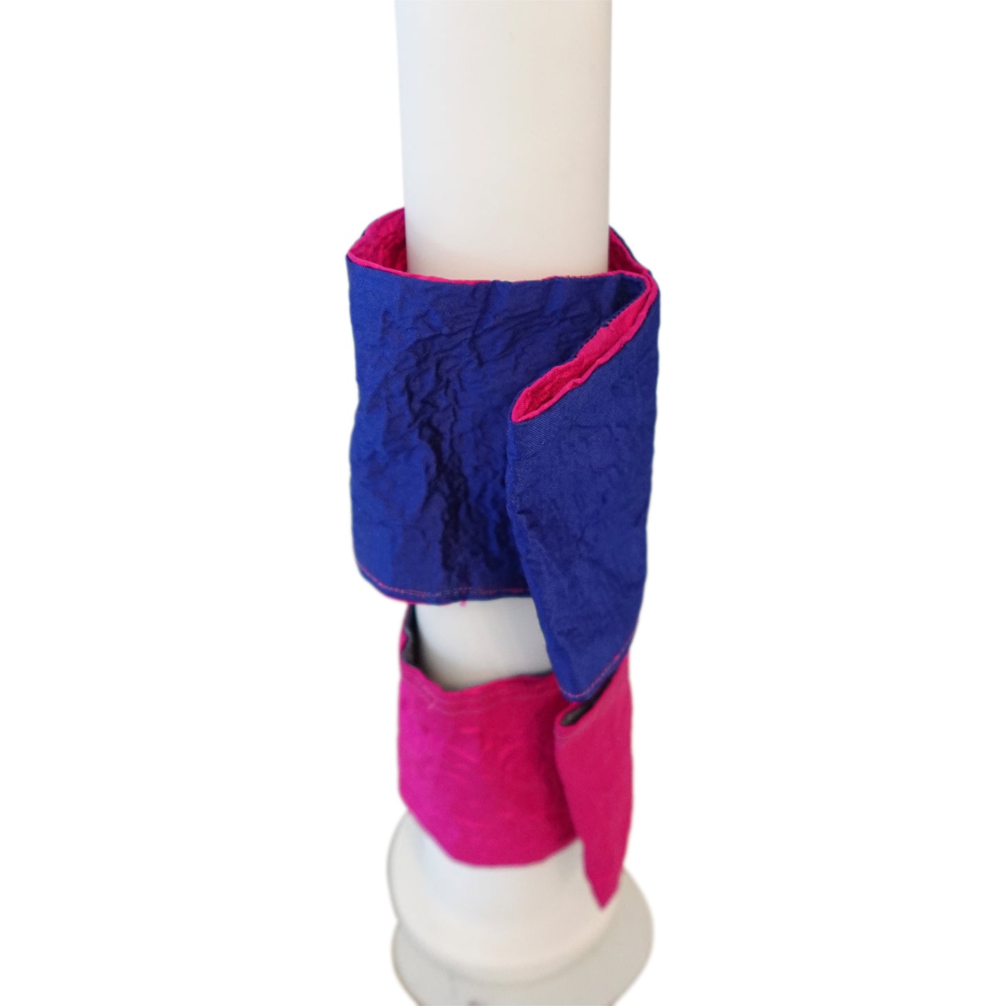 Morphy Metallic Hot Pink & Bright Blue silk wrist cuff set of 2