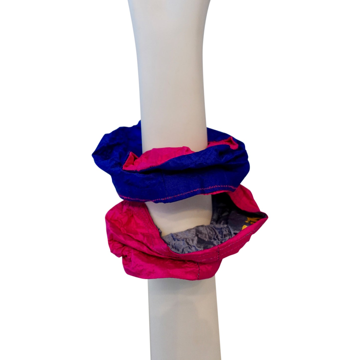 Morphy Metallic Hot Pink & Bright Blue silk wrist cuff set of 2