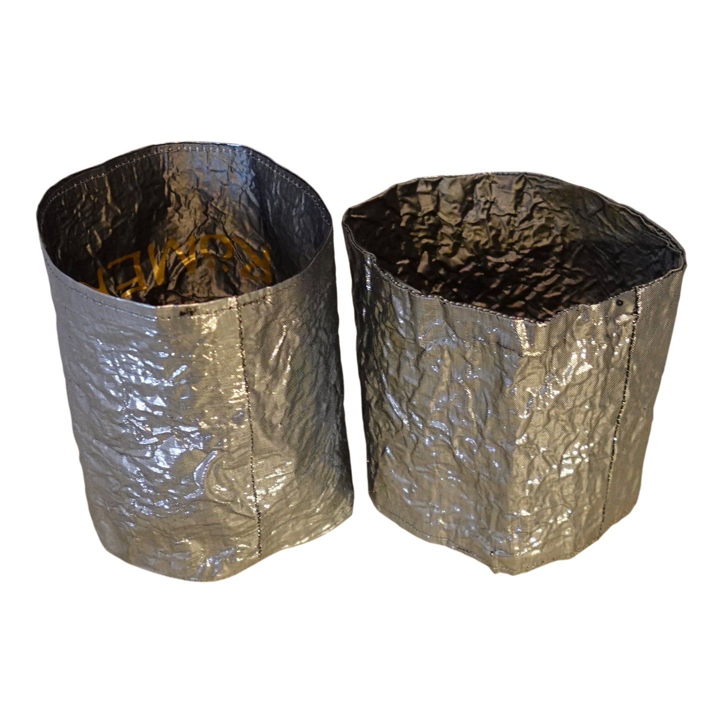 Morphy Metallic silver silk wrist cuff set of 2