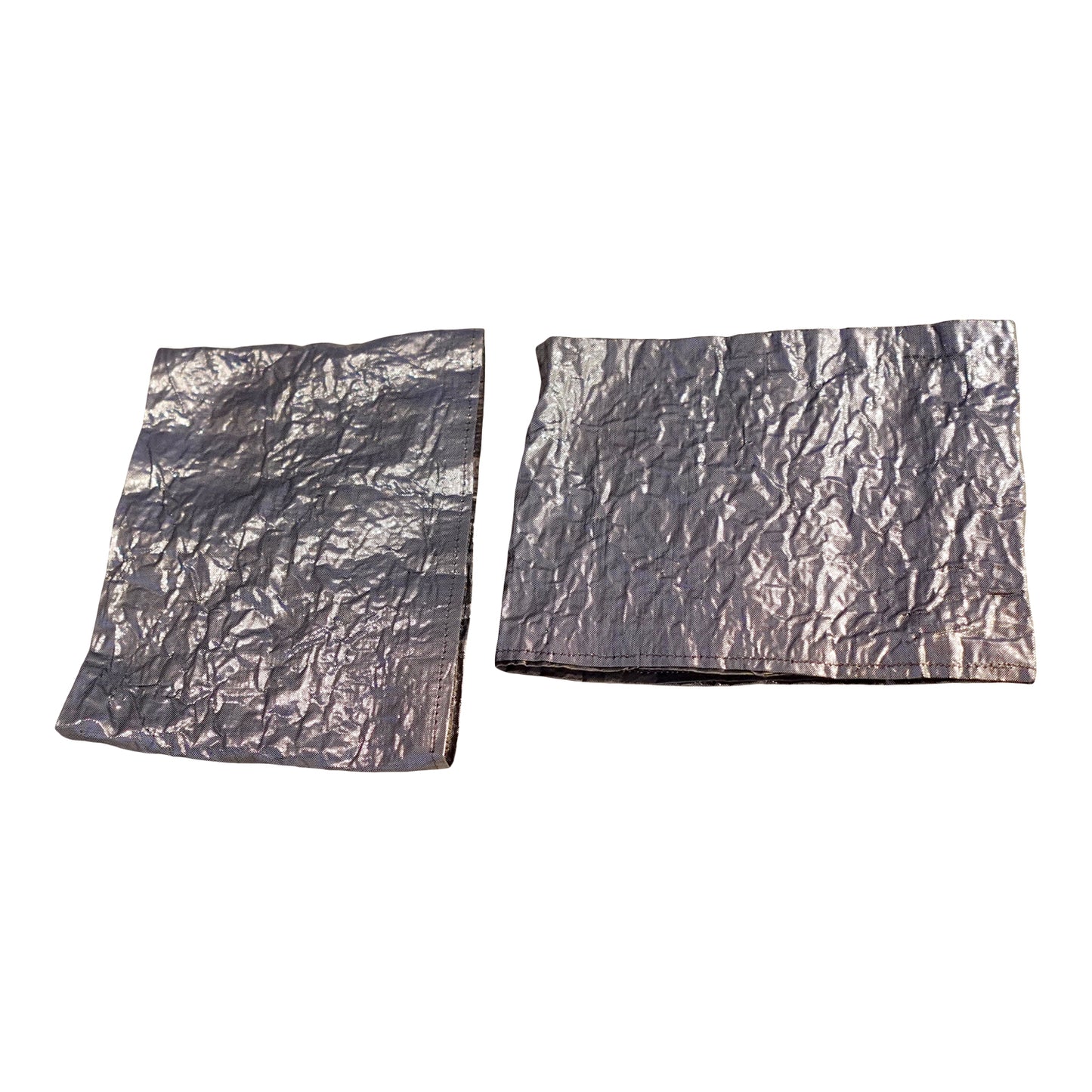 Morphy Metallic silver silk wrist cuff set of 2