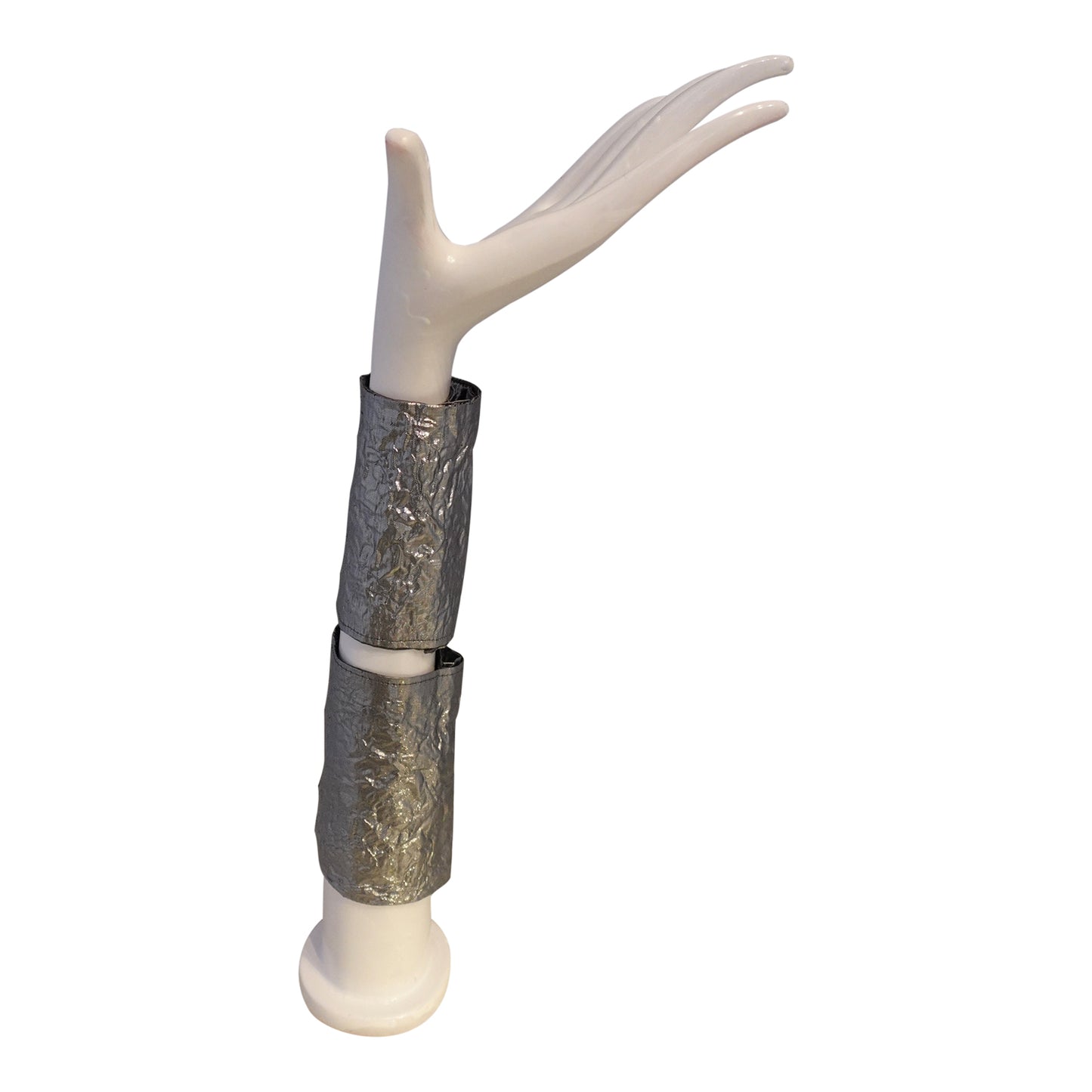 Morphy Metallic silver silk wrist cuff set of 2