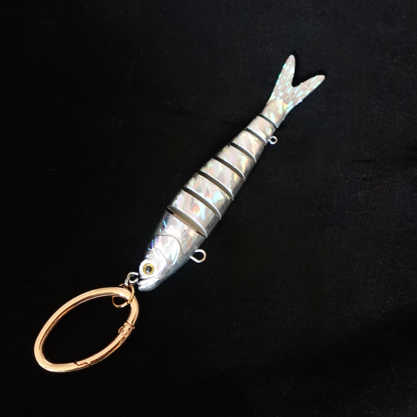 Handbag / Totebag fish charm - silver facet fish