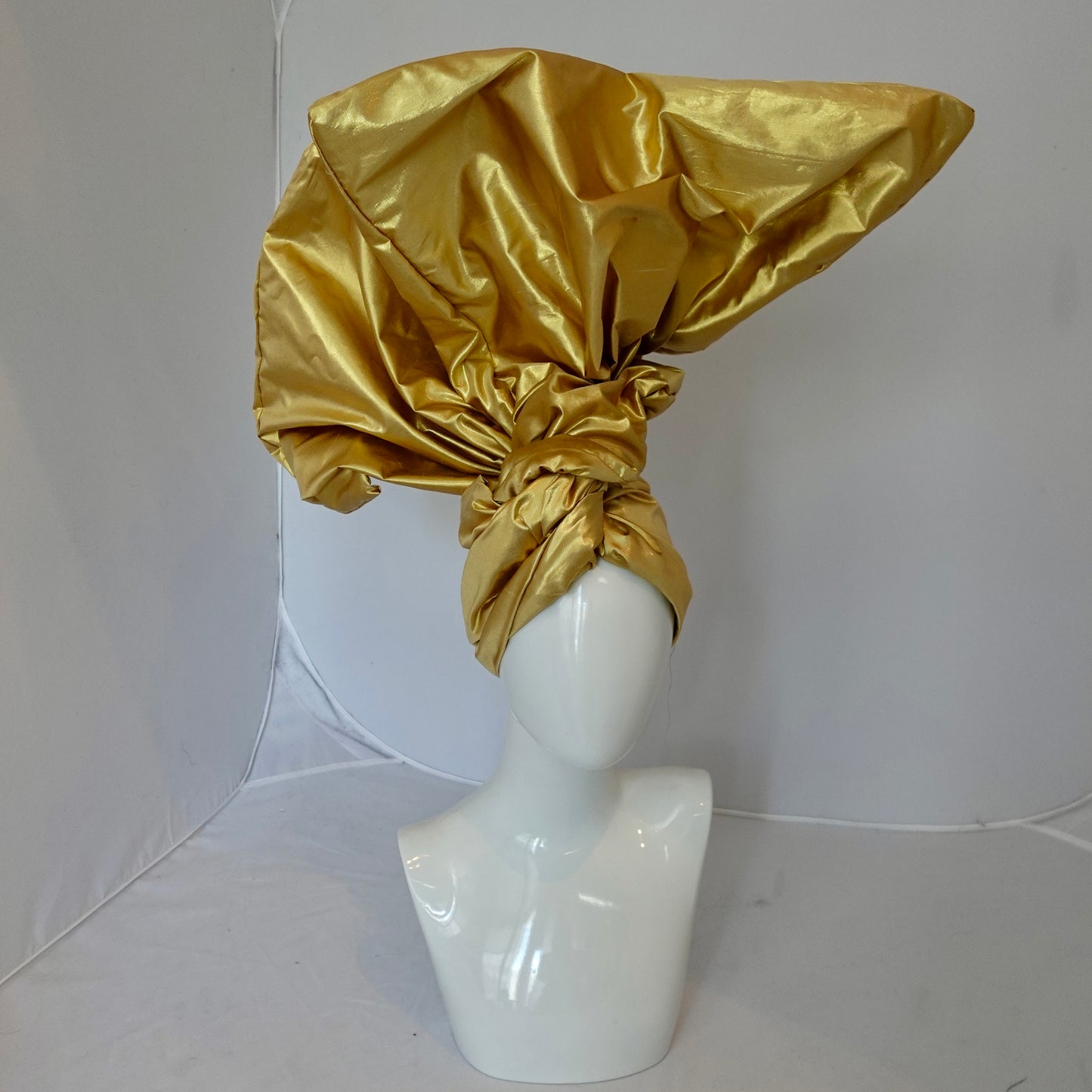 XL gold silk shantung  Twisturban® Harriet-Ann
