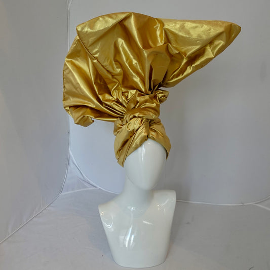 XL gold silk shantung  Twisturban® Harriet-Ann
