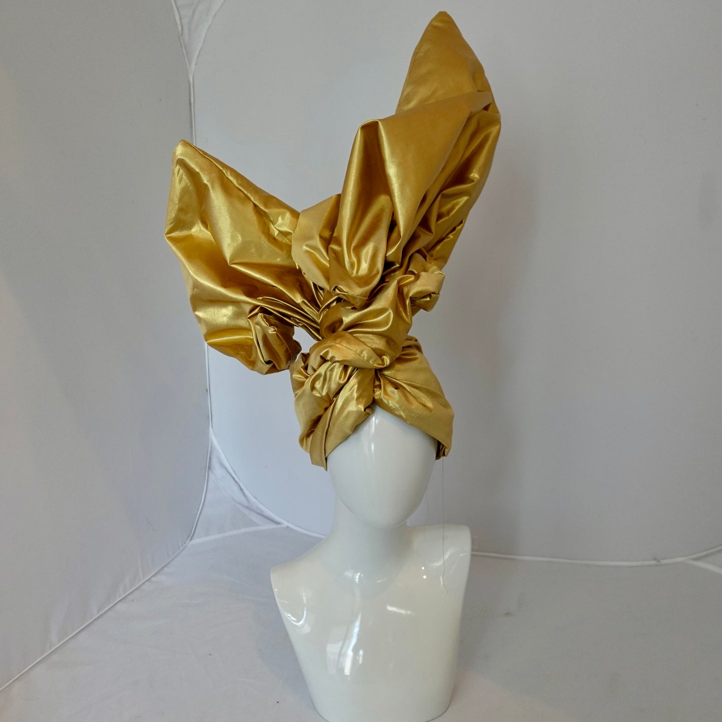 XL gold silk shantung  Twisturban® Harriet-Ann