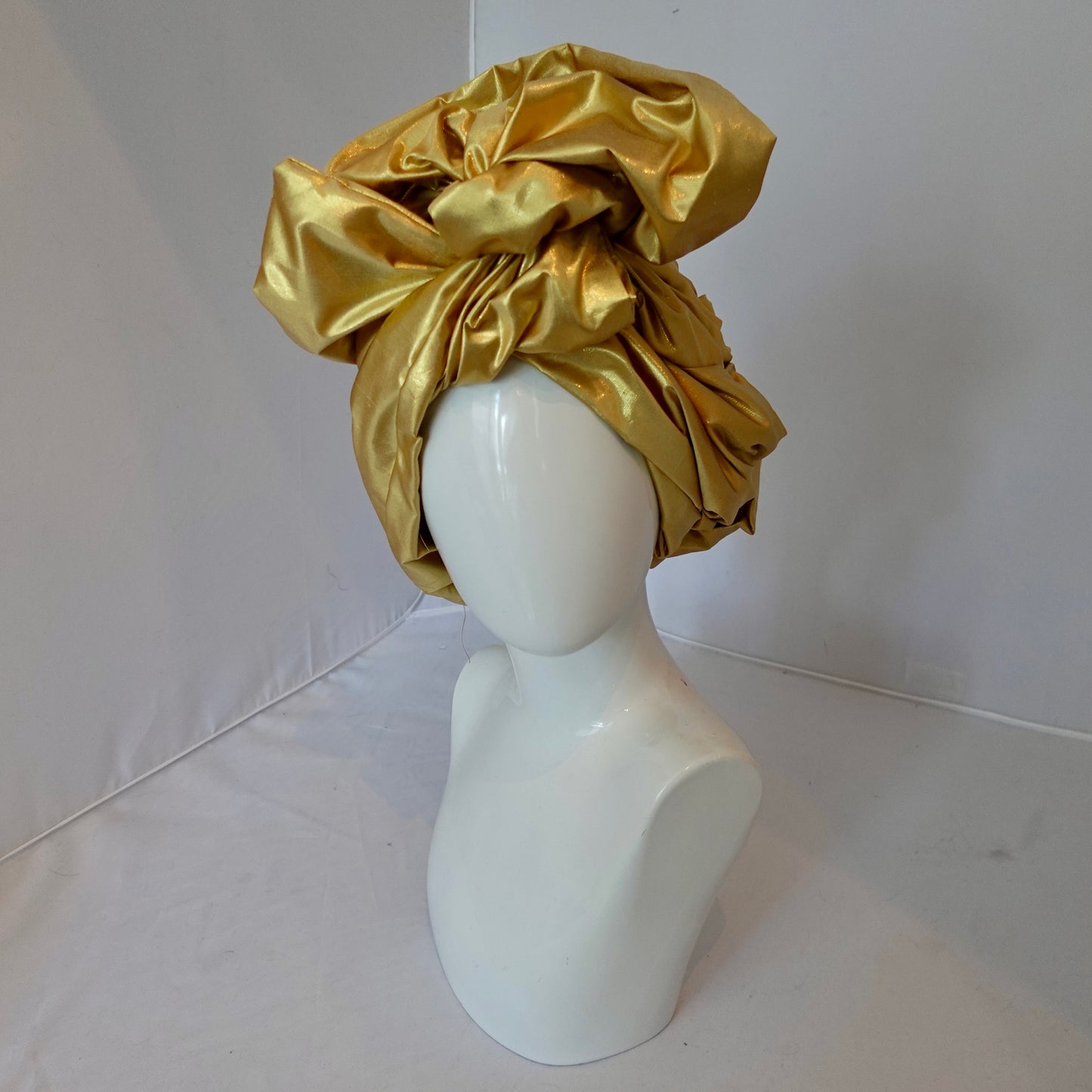 XL gold silk shantung  Twisturban® Harriet-Ann