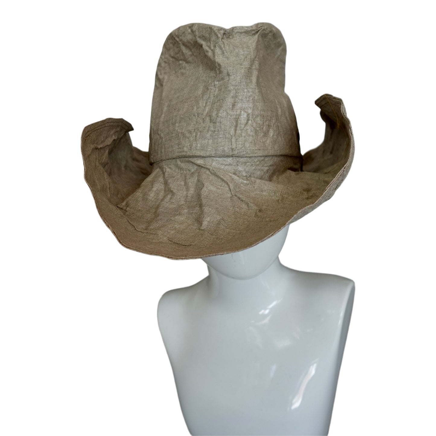 Morphy Natural Linen wide brim travel fedora