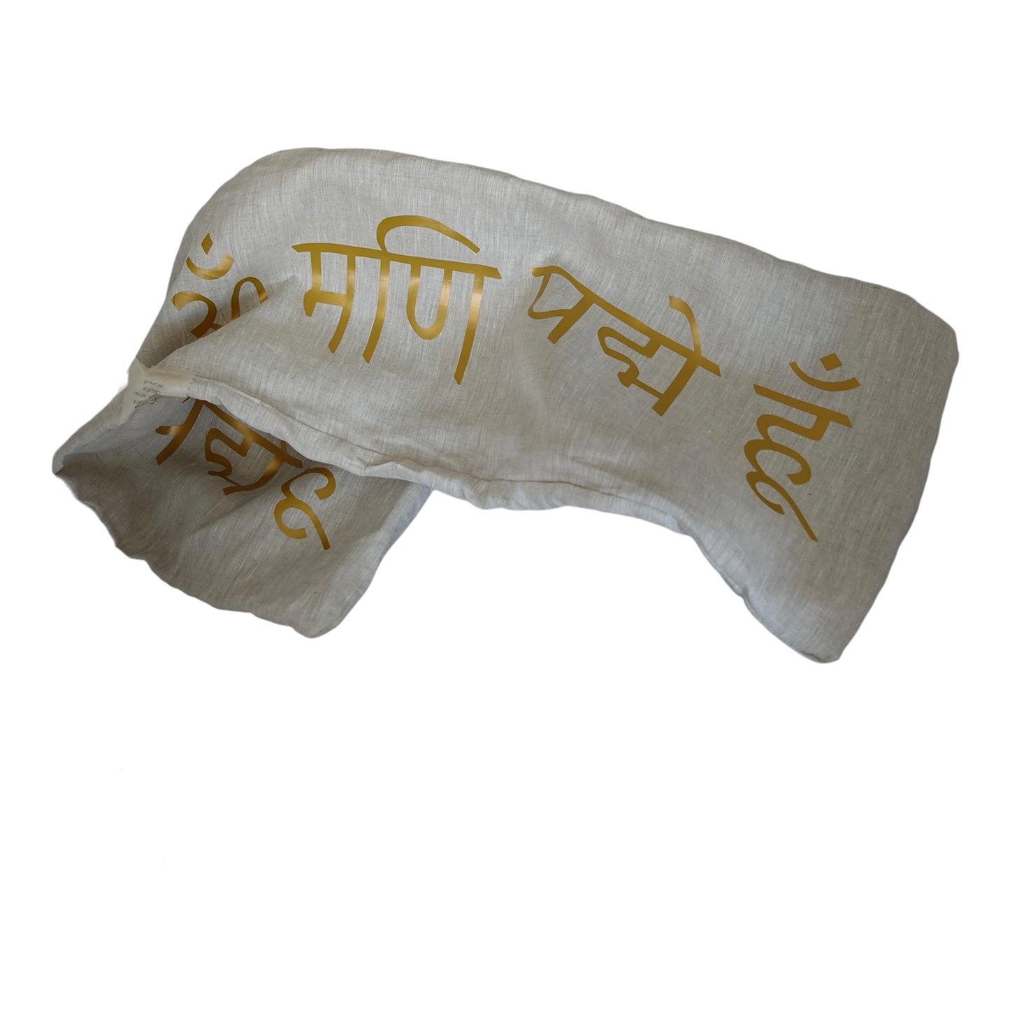 Linen Twisturban®  Turban in Oatmeal With Sanskrit "OM"