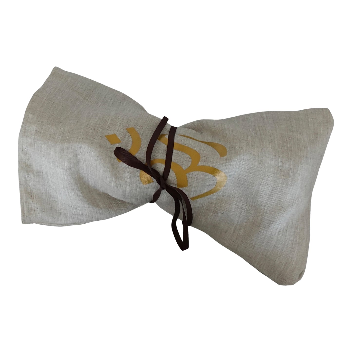 Linen Twisturban®  Turban in Oatmeal With Sanskrit "OM"