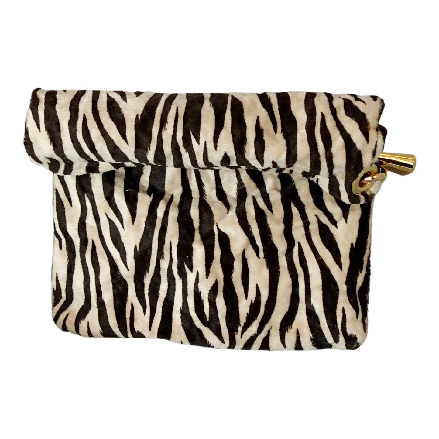 Morphy Zebra print Velvet Roll Top Clutch