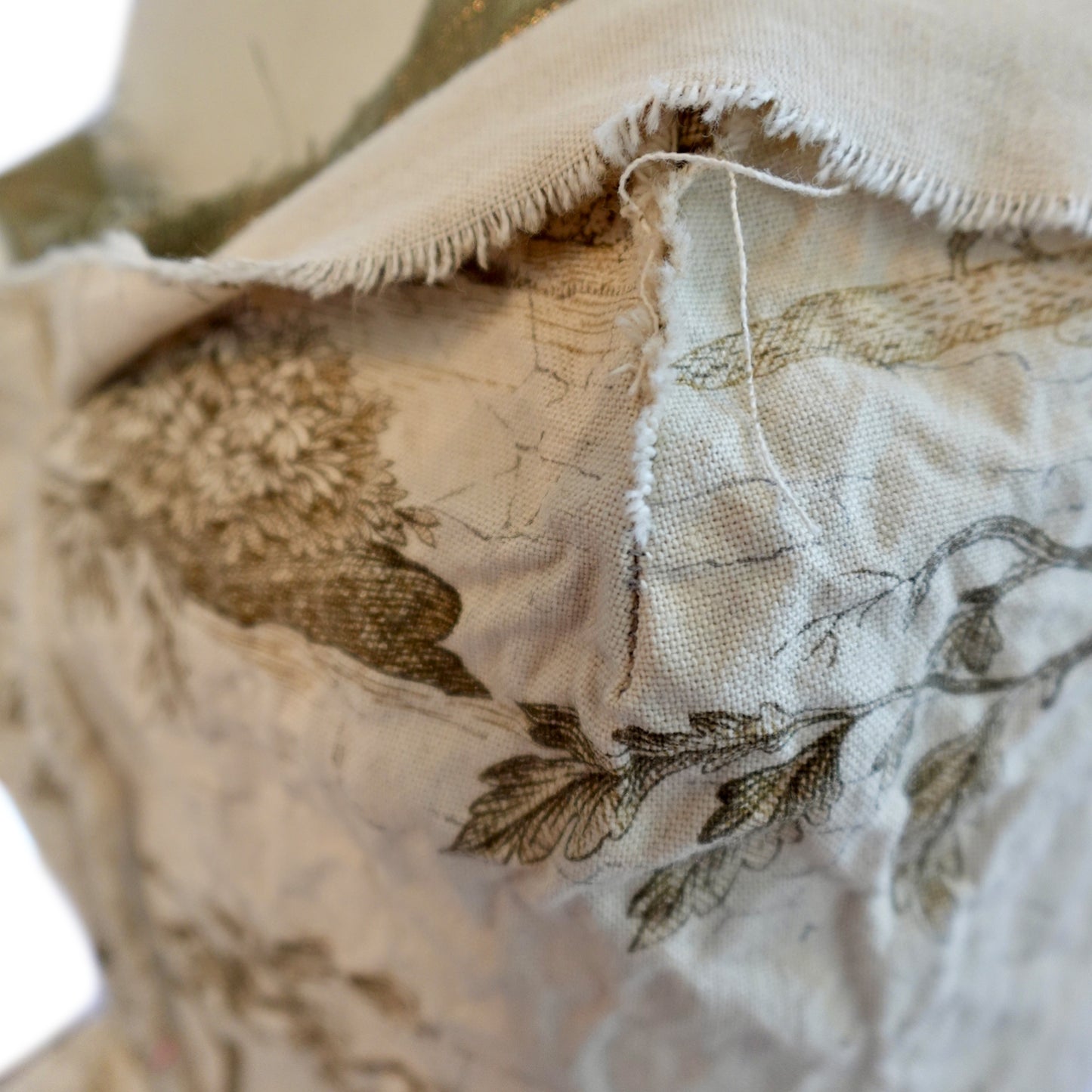 Morphy Peplum Bustier  in Vintage French Cotton Voile & Metallic Linen