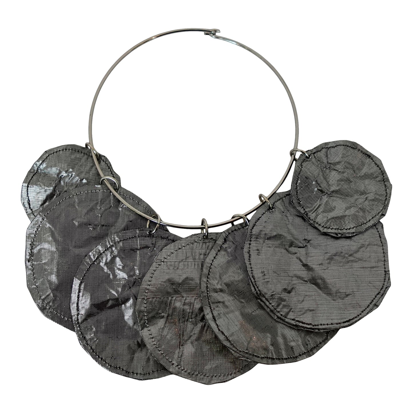 Silk Morphy Steel "Coin" Disc Neclace