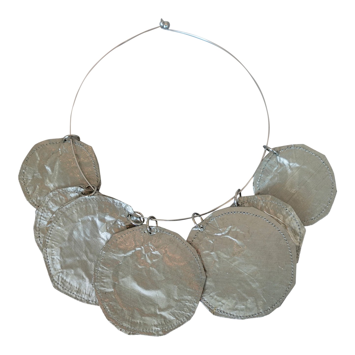 Silk Morphy Silver "Coin" Disc Neclace