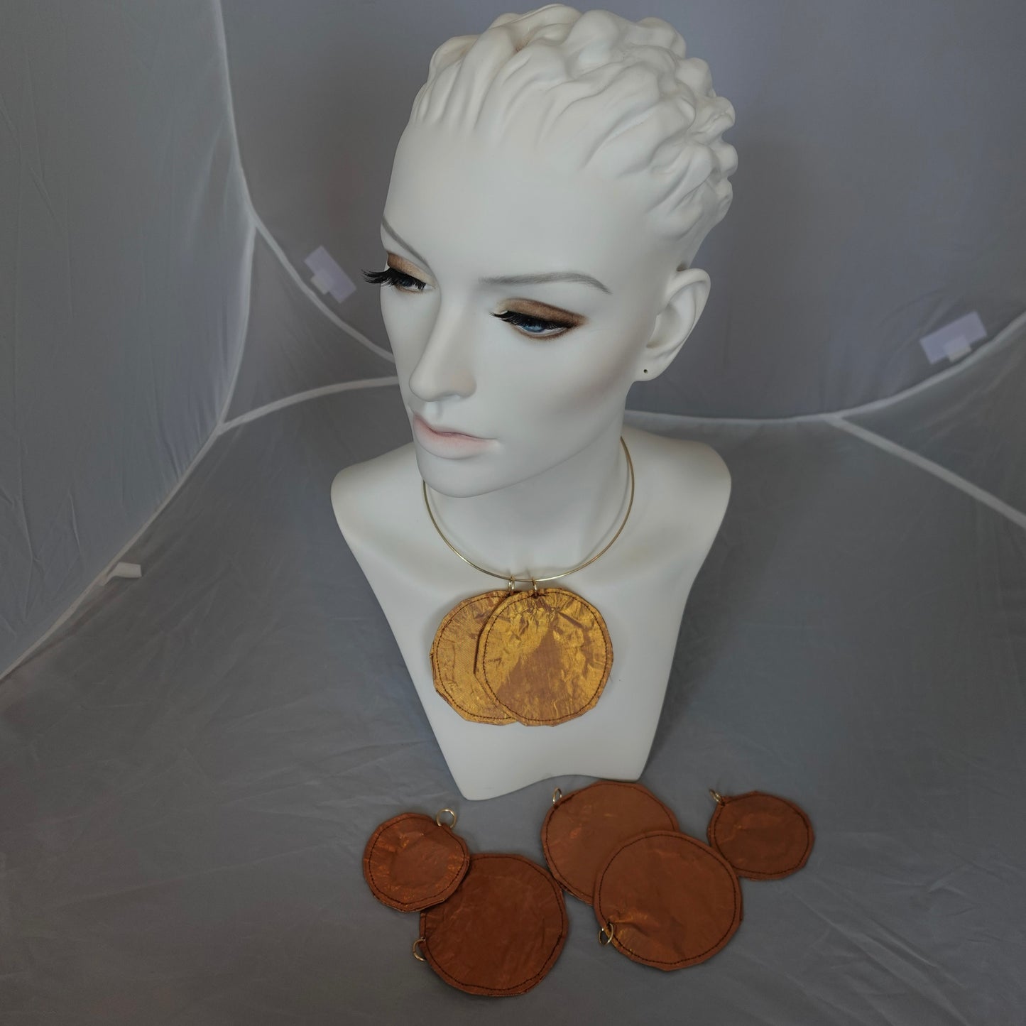 Silk Morphy Copper "Coin" Disc Neclace