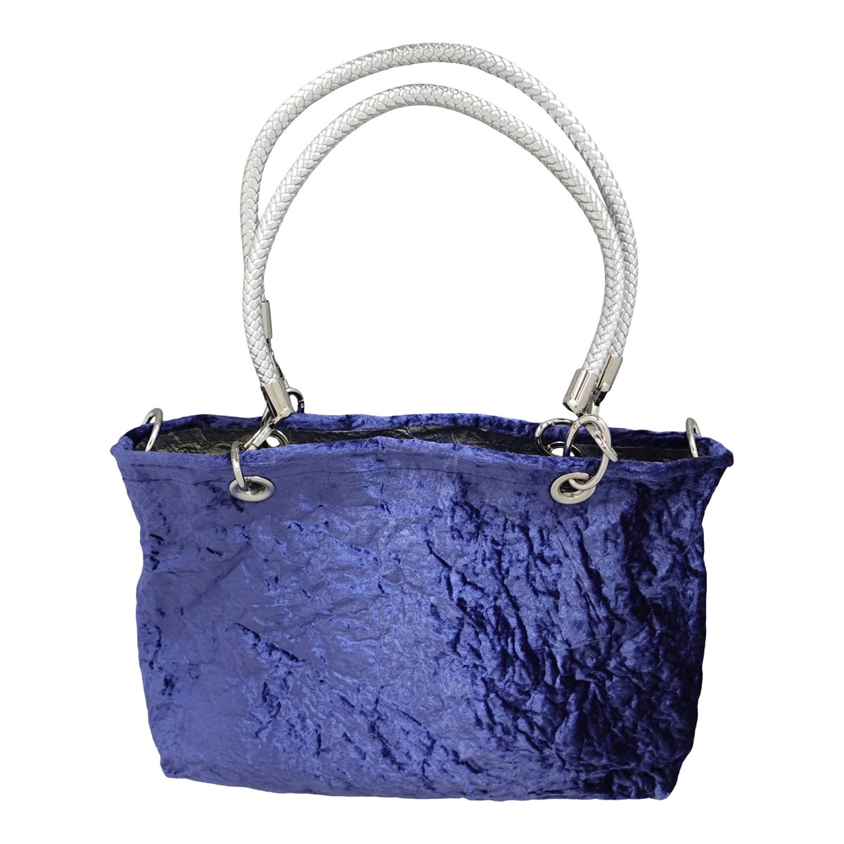 Morphy Cobalt Velvet Bag With Multi Convertible Handles & Silk Lining