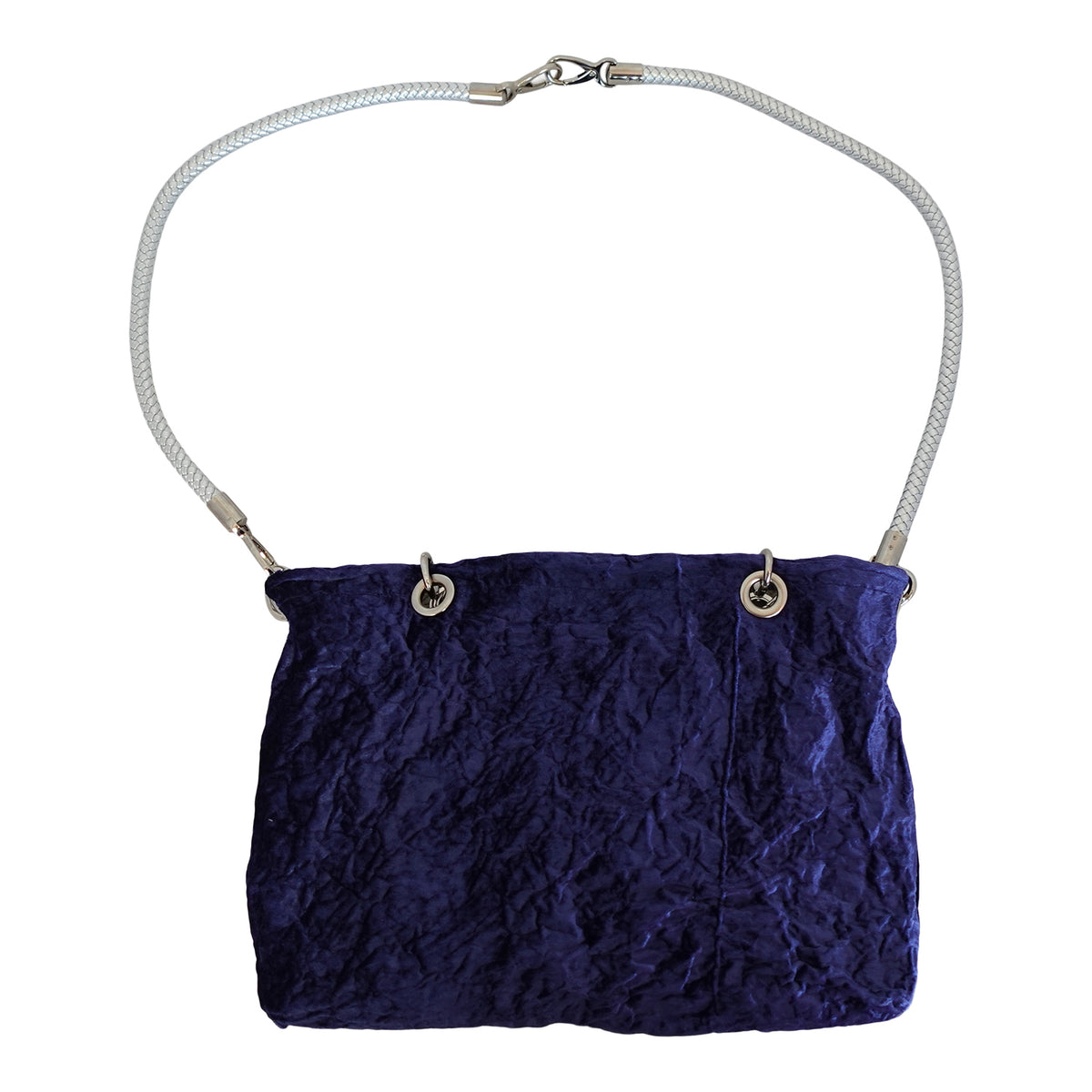 Morphy Cobalt Velvet Bag With Multi Convertible Handles & Silk Lining