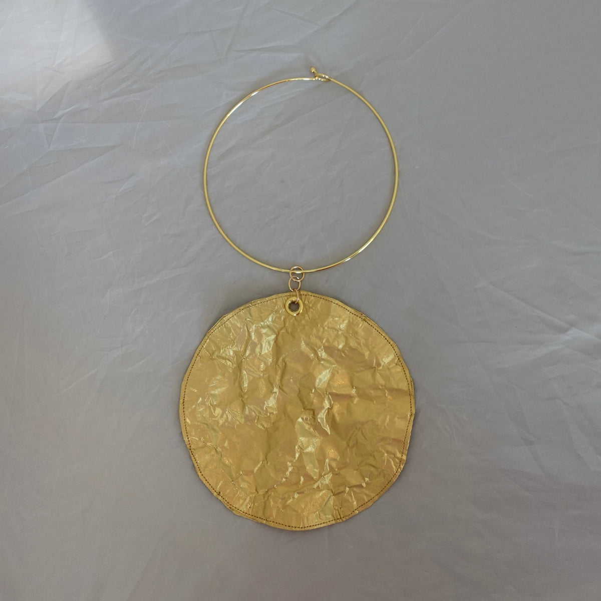 Metallic Silk Morphy gold "Coin" Disc Choker