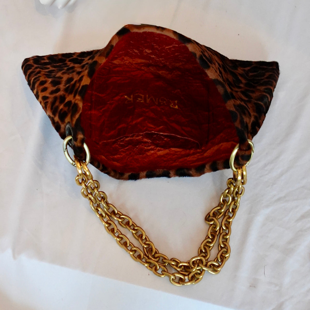 Morphy Leopard Print Hair Calf Bag With Multi Convertible Handles & Silk Lining