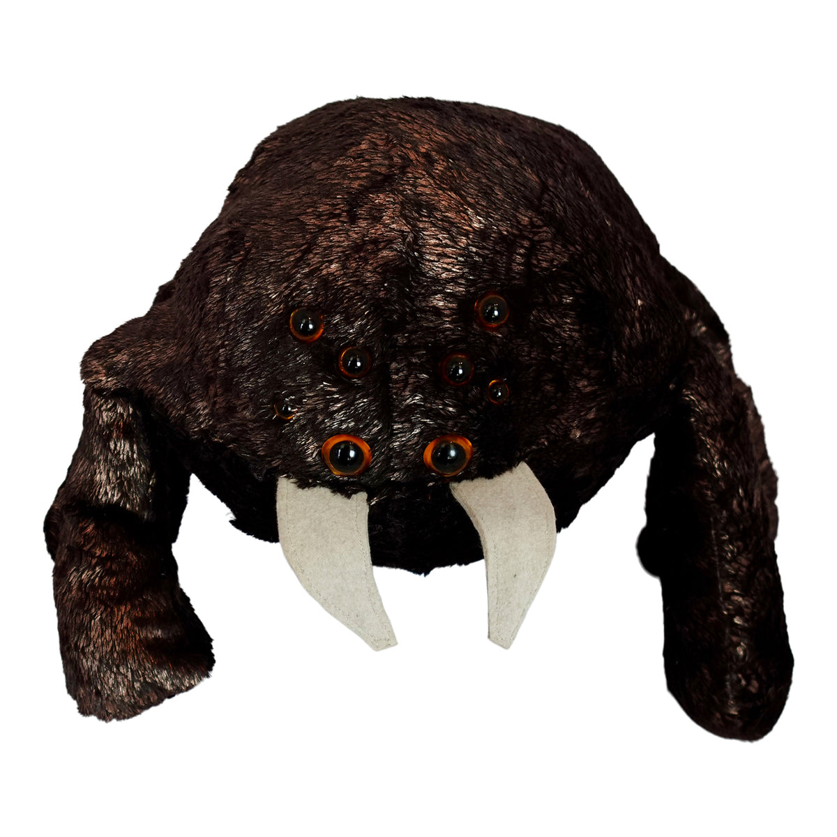 a stuffed animal with white teeth