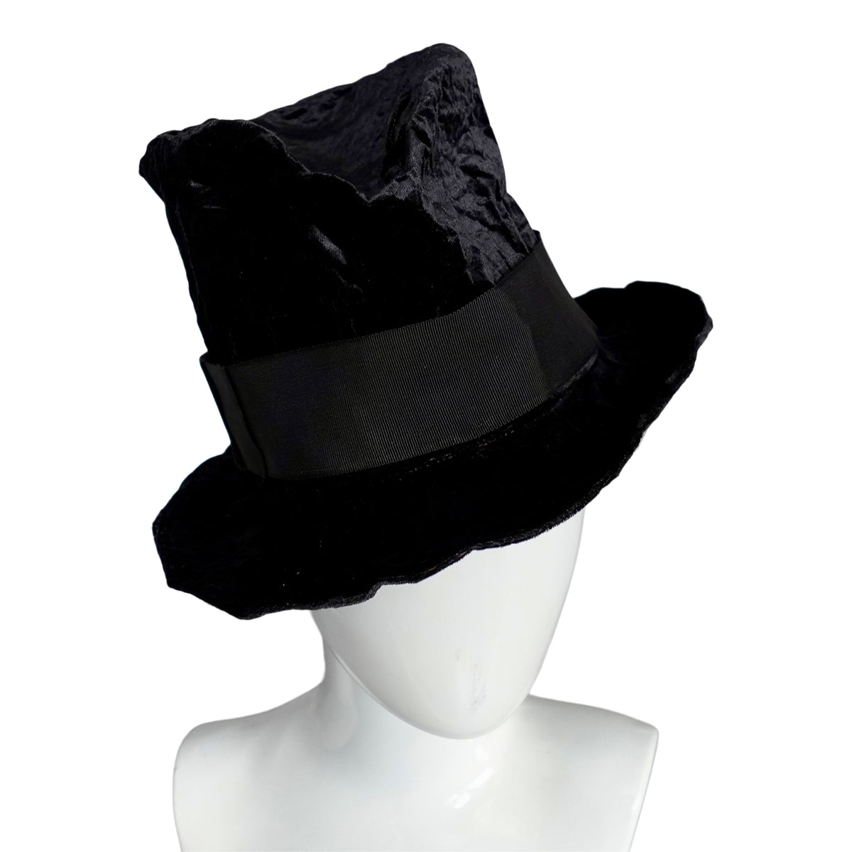 a black hat on a mannequin