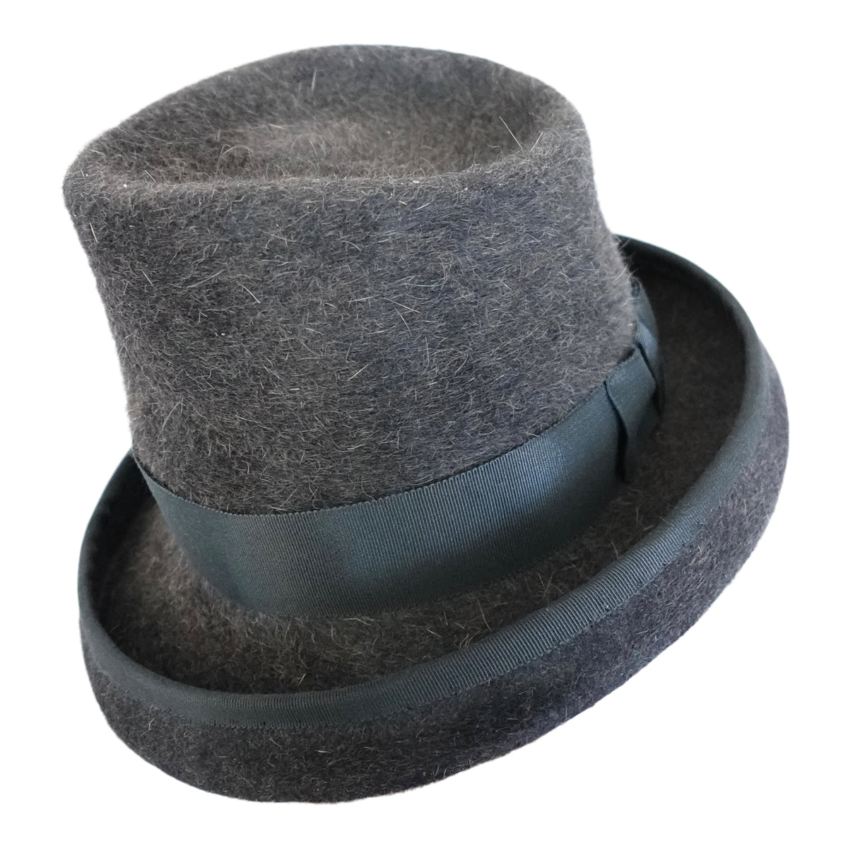 a black hat with a black band