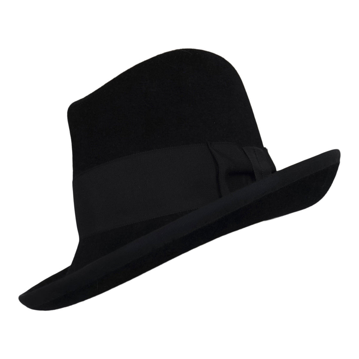 a black hat with a black band