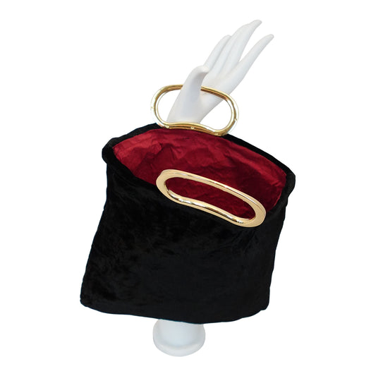 Morphy Black Velvet & Silk Gold Handle Bag