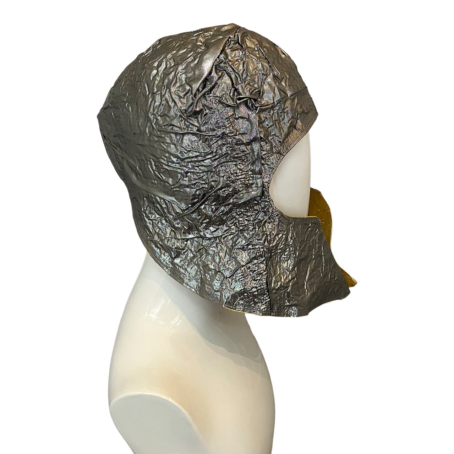 Morphy silver and gold metallic silk helmet