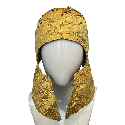 Morphy silver and gold metallic silk helmet