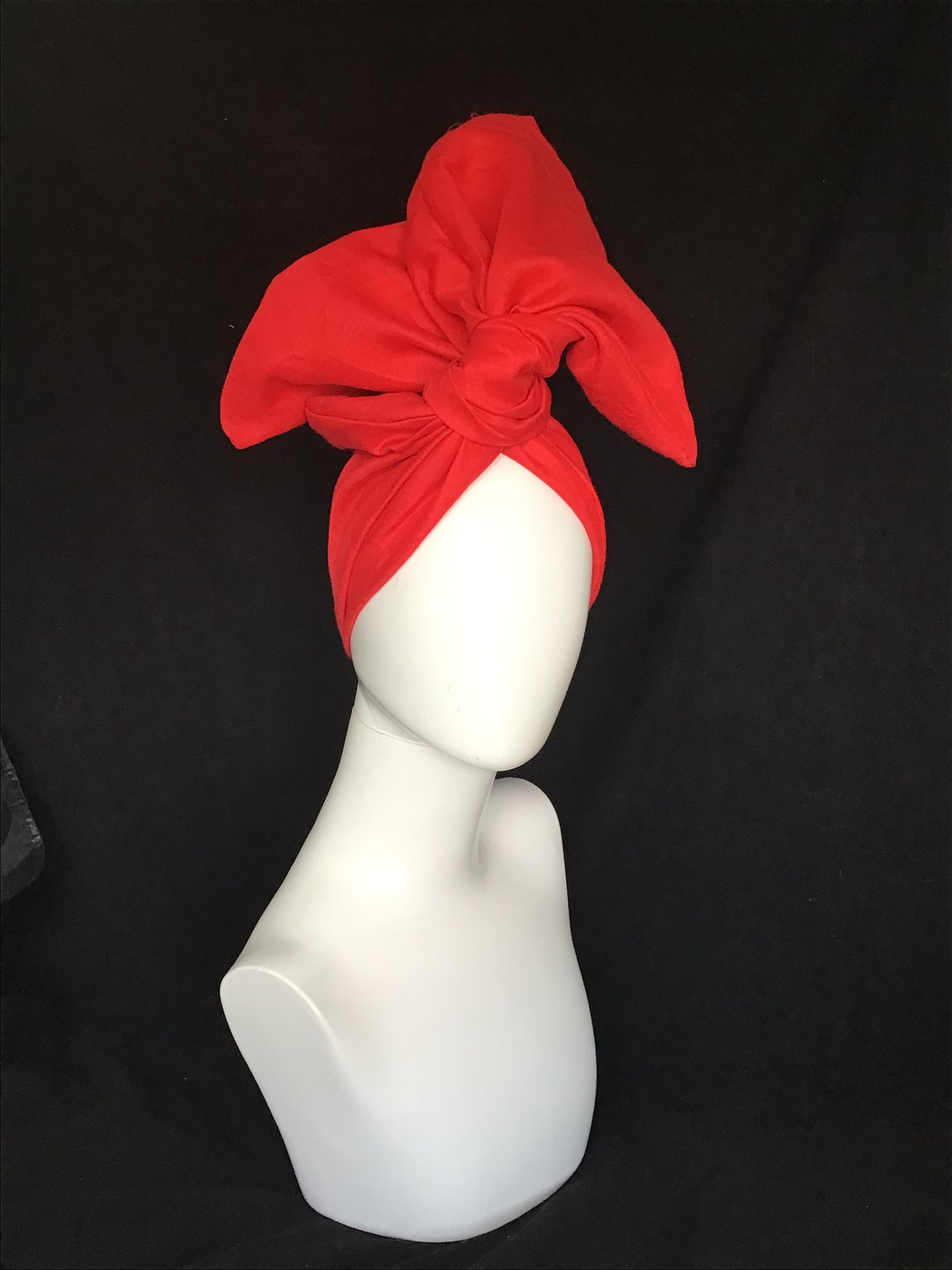 Twisturban in Red European Linen