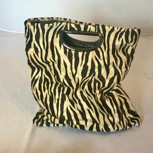 Morphy Zebra print Velvet & Tie Silk Handle  Bag