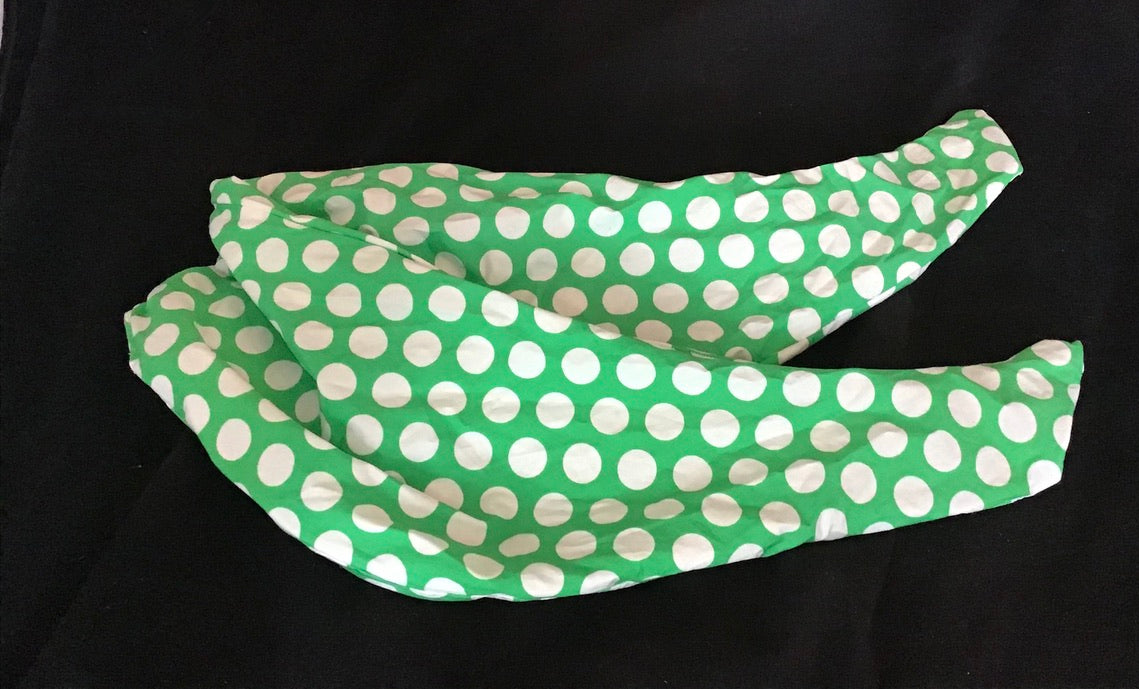 Mini Twisturban in green dot cotton  Rosie the Riveter  *sample