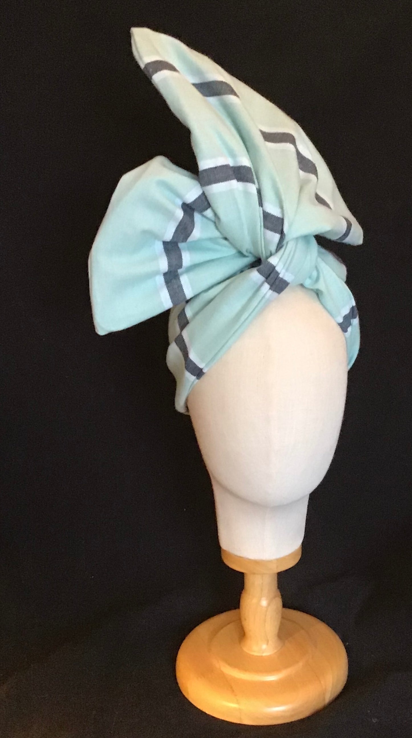 Caftan cotton stripe in seafoam / grey & white stripe
