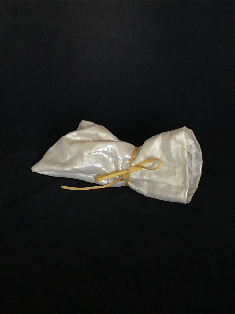 Linen Twisturban® Turban in silver metallic on cream