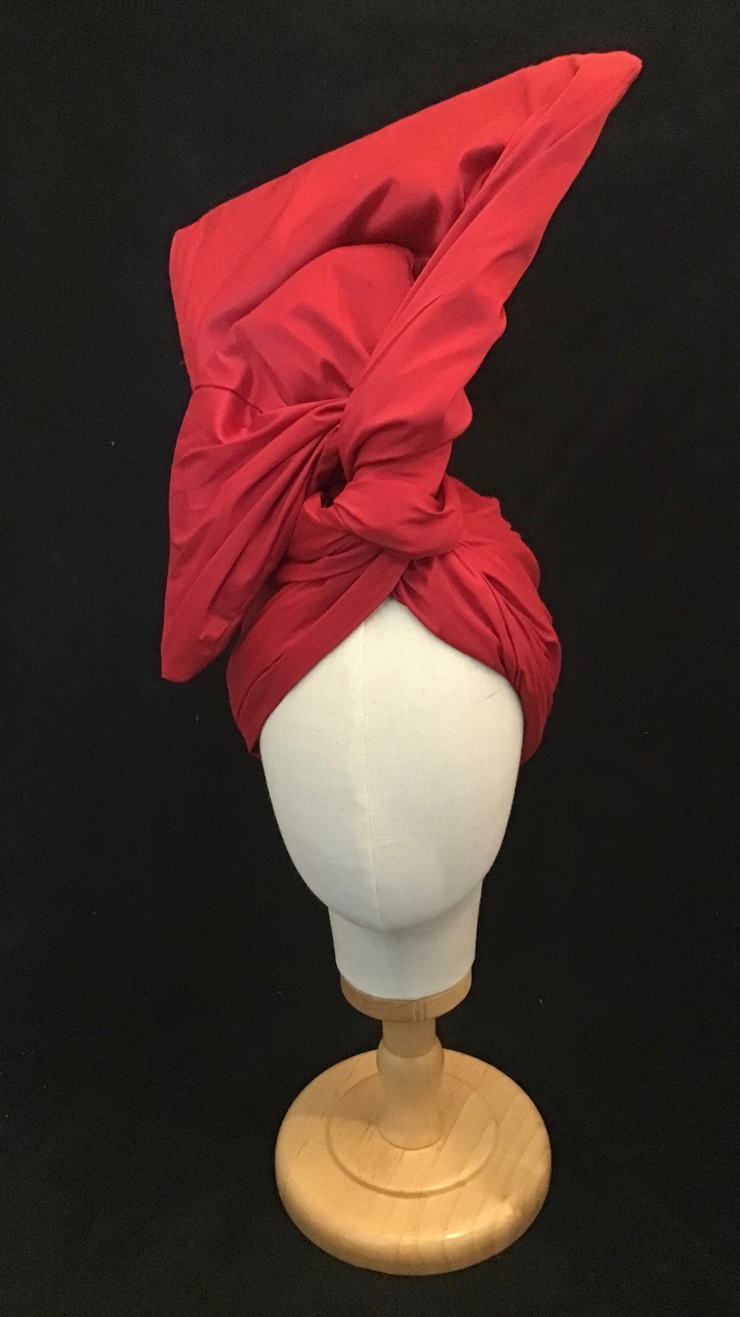 True red silk shantung Twisturban color#118