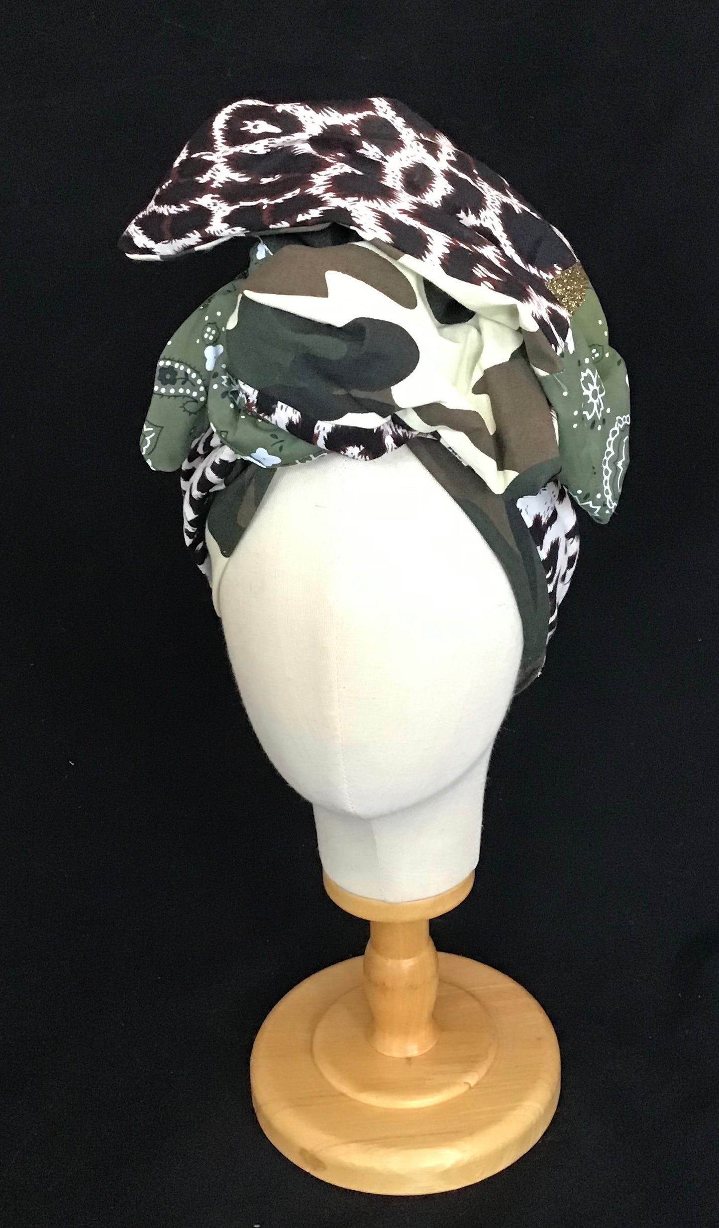 Camo, bandana, Leopard in cotton