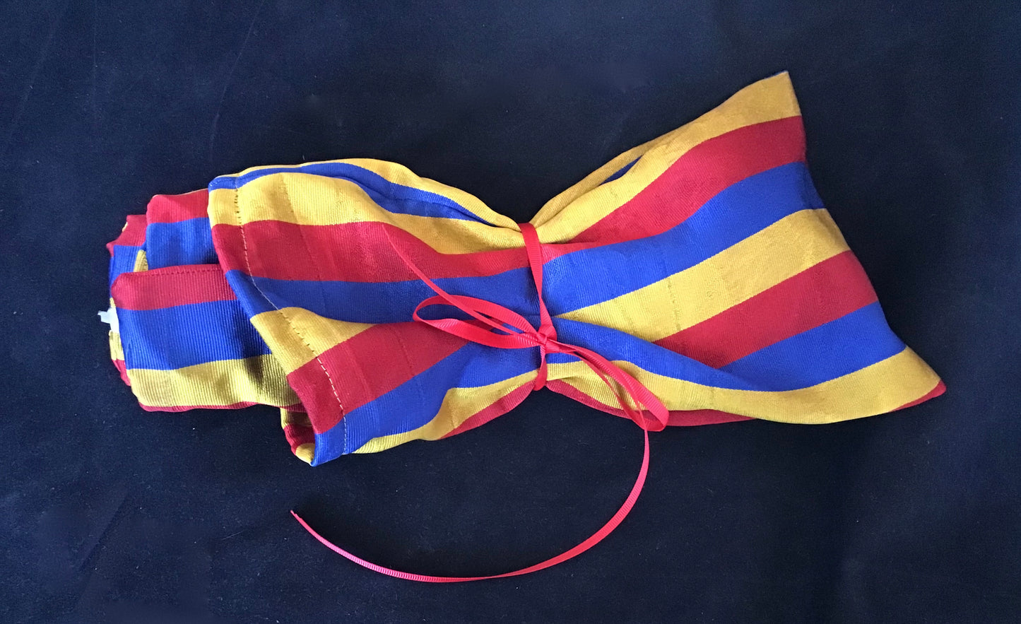 Tie silk Twisturban in University brights Blue/ Red/ Gold